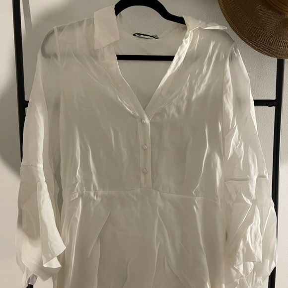 Alice + Olivia Priscilla white button down mini dress size 2 - Picture 6 of 9